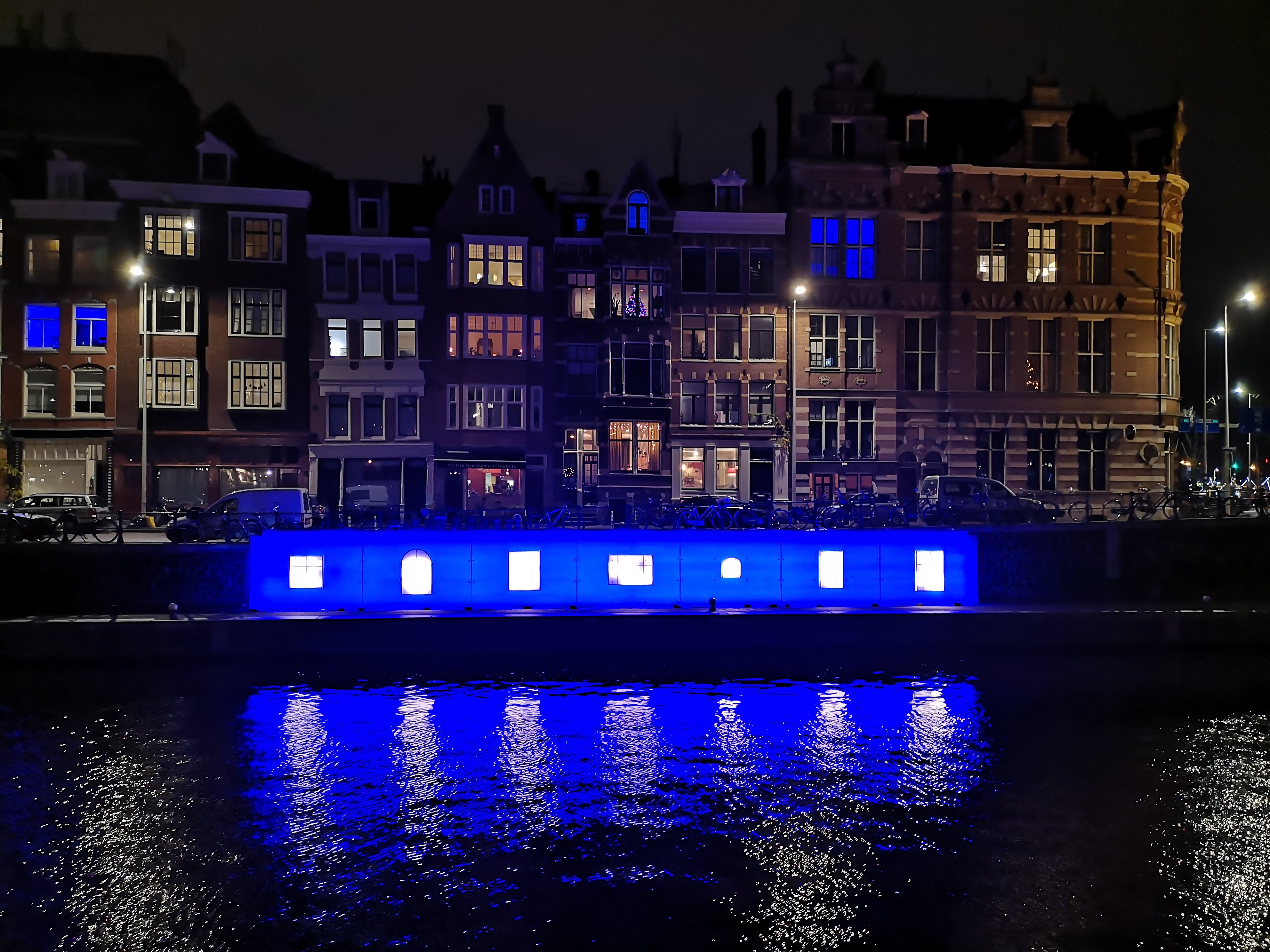Amsterdam Light Festival Minutes in Blue installation 
